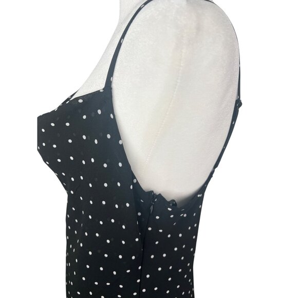 Jessica Simpson Black & White Polka Dot Mini Dress With Ruffle Detail Medium - Picture 6 of 16